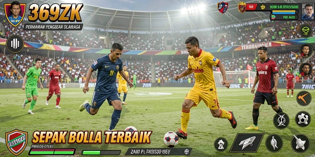 Tampilan gameplay 369ZK yang memukau dengan aksi sepak bola nyata.