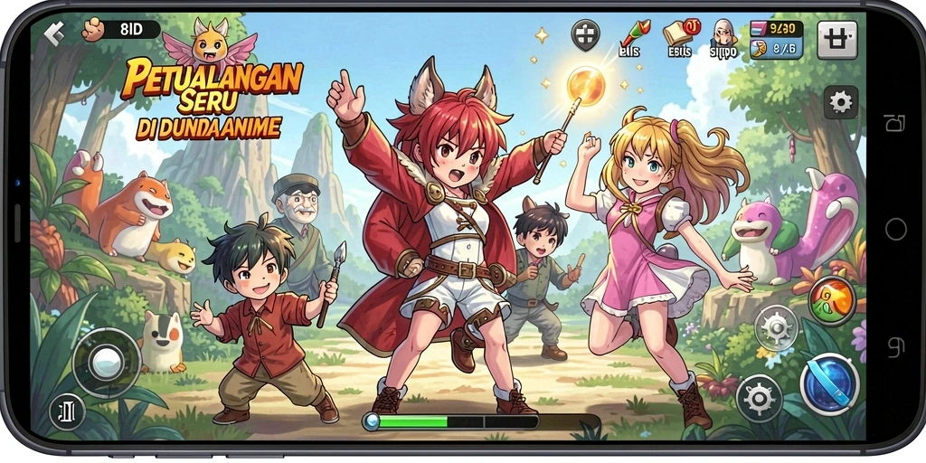 Tangkapan layar 8ID menampilkan aksi seru dalam permainan Anime.