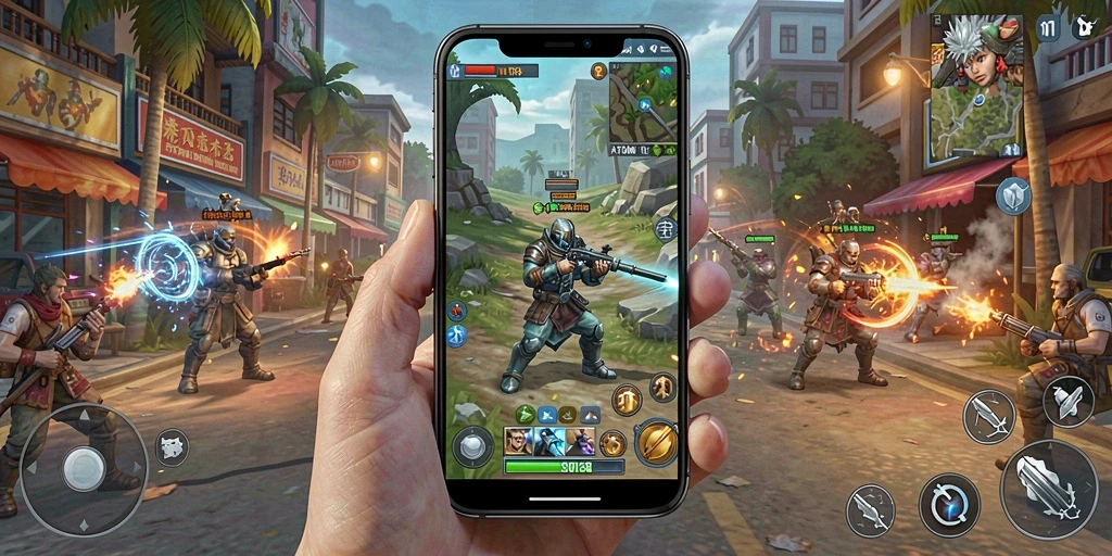 Tampilan gameplay ATOM138 yang memukau dan strategis.