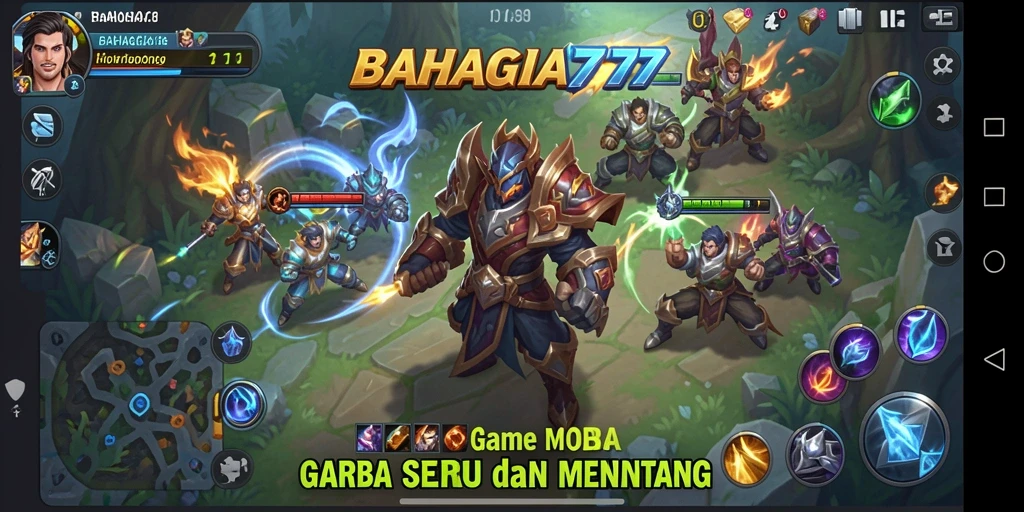 Tampilan menarik dari pertempuran BAHAGIA777 dengan karakter yang berinteraksi.