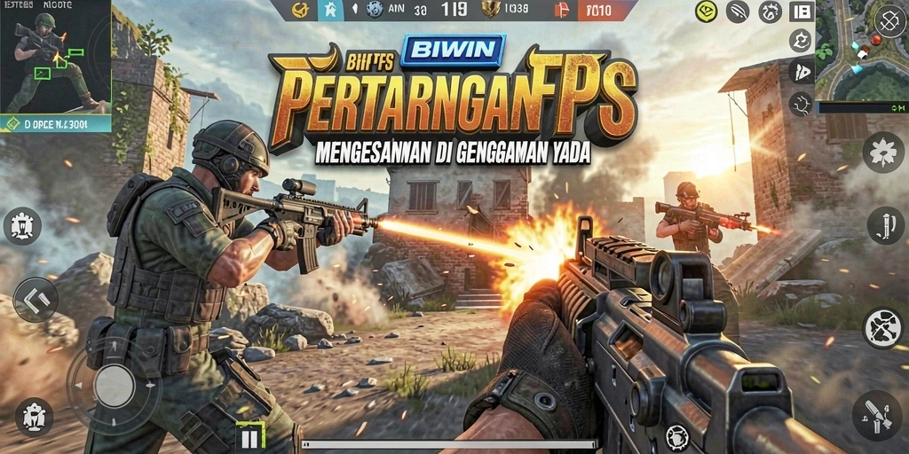 Tangkapan layar menunjukkan aksi gameplay intens dari BIWIN saat pertempuran berlangsung.
