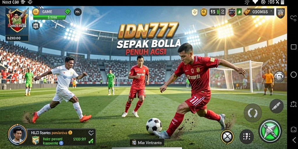 Gameplay IDN777 yang seru dan menegangkan dalam pertandingan sepak bola.