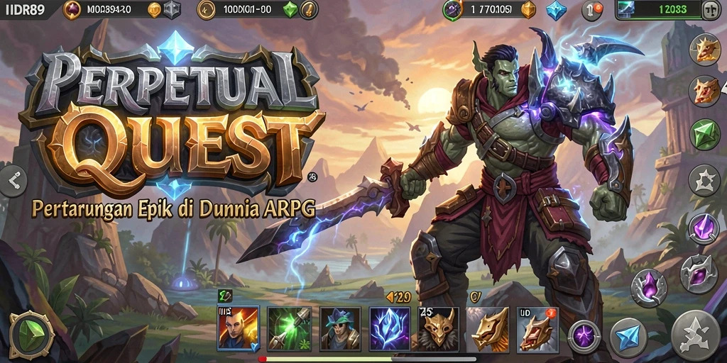 Screenshot gameplay IDR89 menampilkan pertarungan epik dalam dunia ARPG.