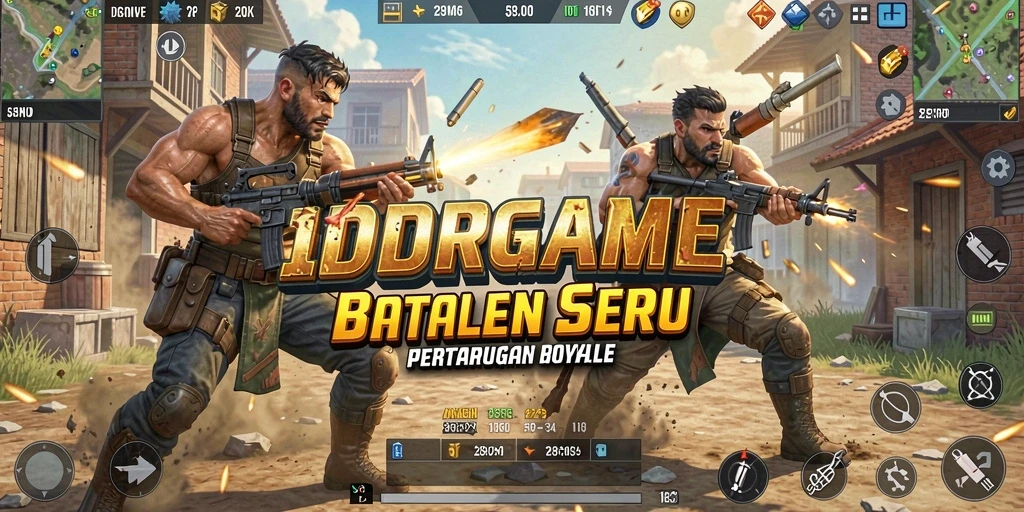 Screenshot gameplay IDRGAME menunjukkan aksi seru dalam Battle Royale.