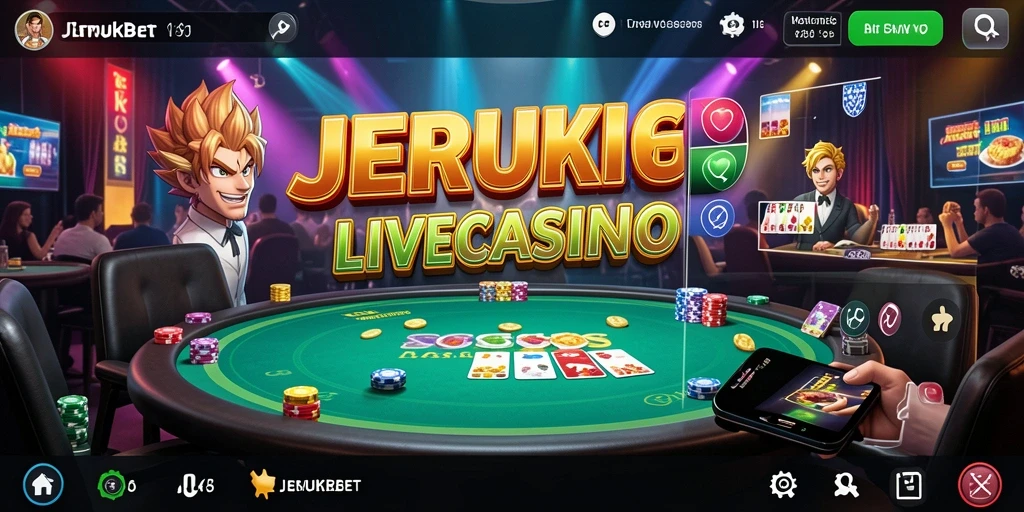 Tampilan gameplay Live Casino yang menarik dalam aplikasi JERUKBET.