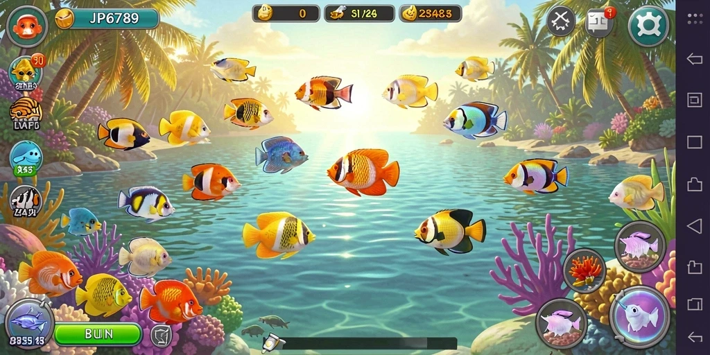 Tampilan gameplay seru JP6789 saat menembak ikan.