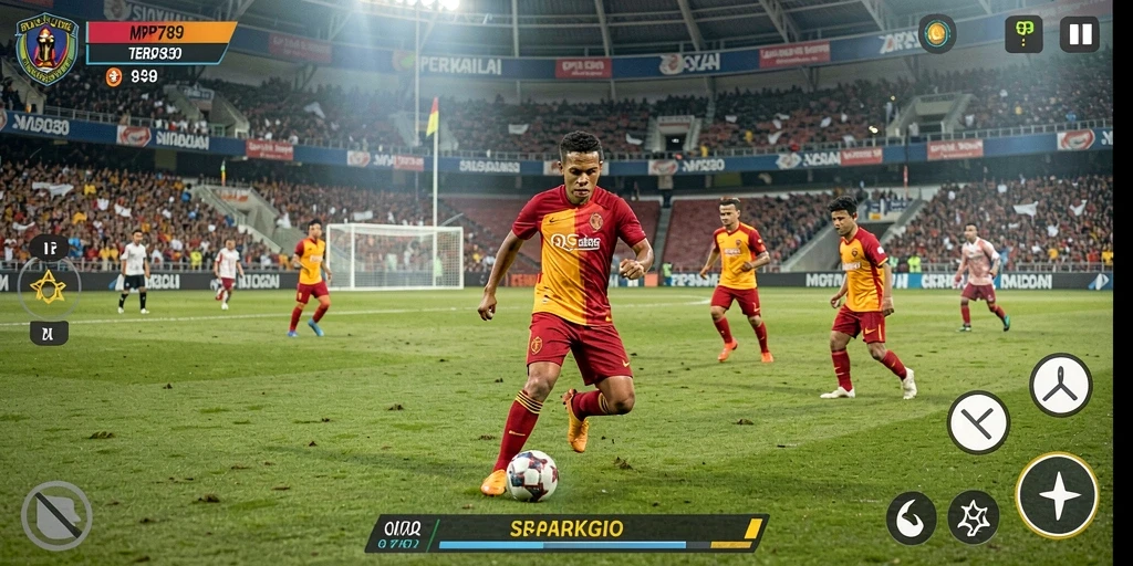 Tampilan gameplay seru dalam permainan sepak bola MVP789.