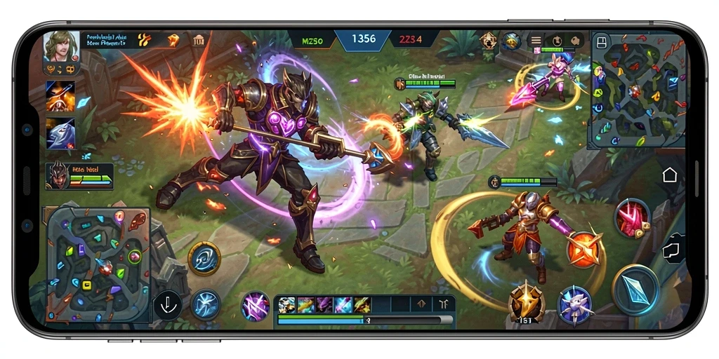 Tampilan gameplay seru dari MZ356 saat pertarungan sengit berlangsung.