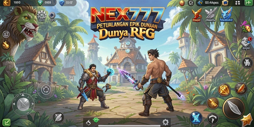 Screenshot gameplay RPG NEX777 yang menampilkan aksi pertempuran yang seru.