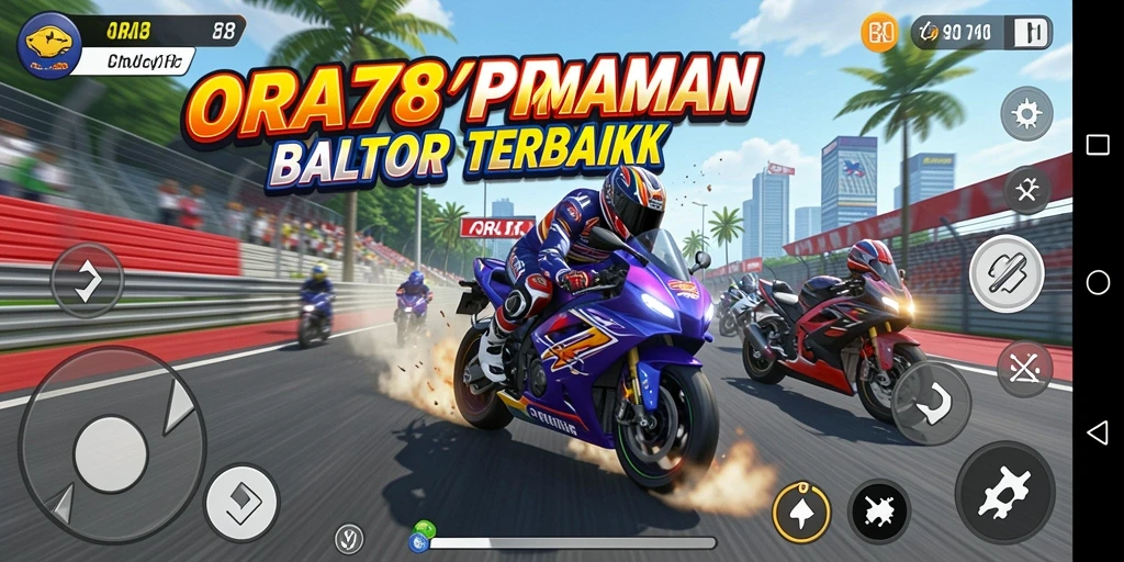 Tampilan seru gameplay balapan motor di ORA78.