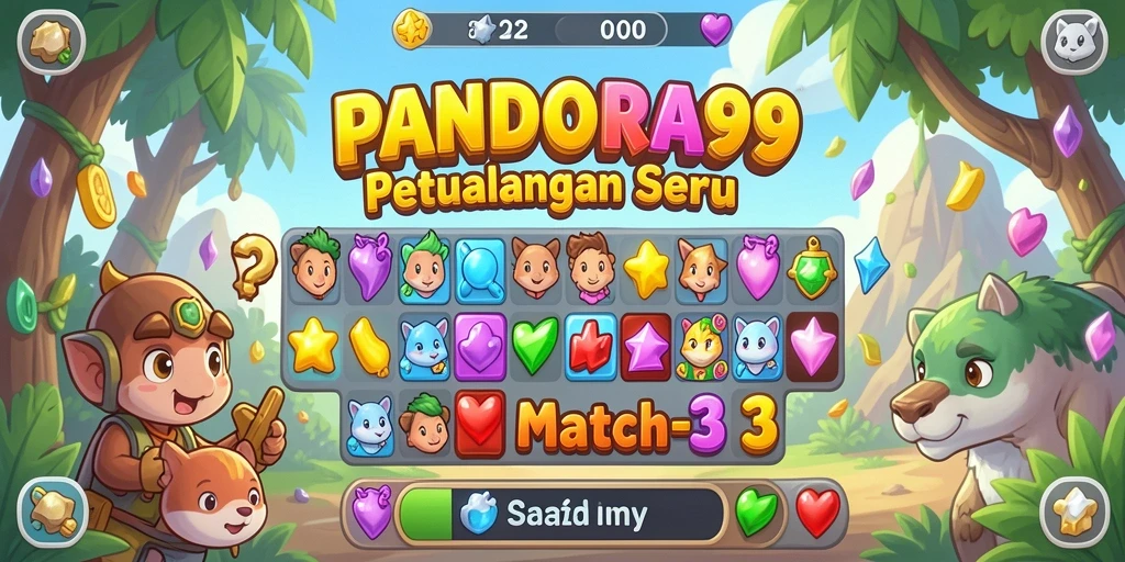 Tampilan gameplay PANDORA99 yang menantang dalam Match-3.