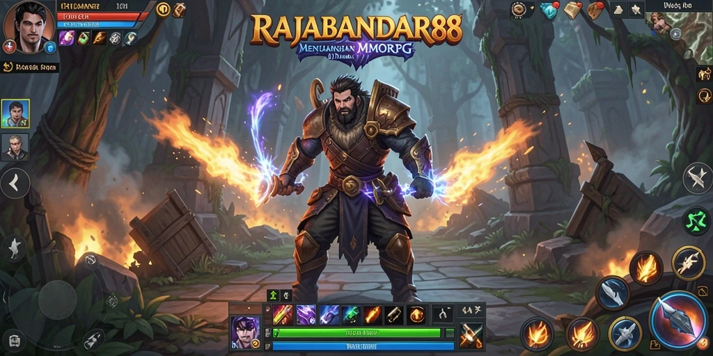 Screenshot gameplay RAJABANDAR88 yang menampilkan pertarungan epik antar pemain.