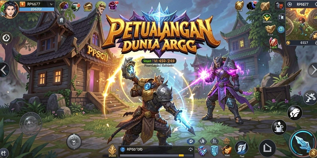Pemandangan indah dan pertarungan seru dalam gameplay RP6677.