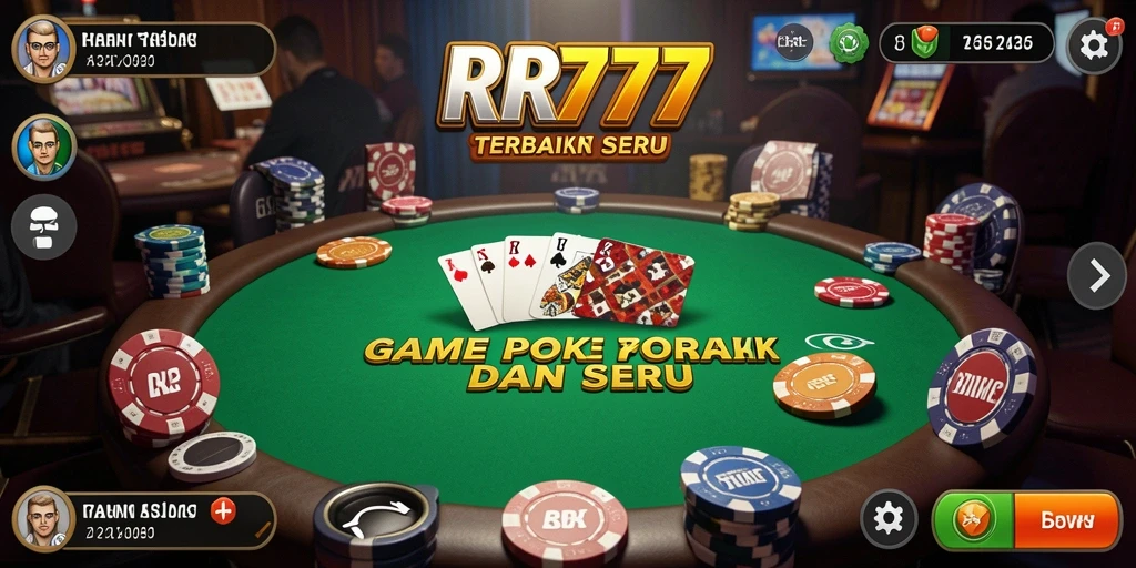 Screenshot gameplay RR777 menampilkan aksi seru dalam permainan Poker.