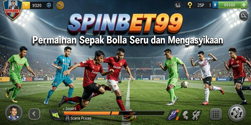 Tampilan menarik dari gameplay SPINBET99 dengan pertandingan sepak bola yang mendebarkan.