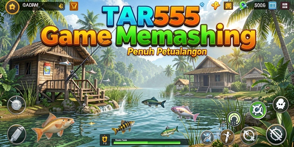 Tampilan gameplay TAR555 dengan aksi memancing yang seru.